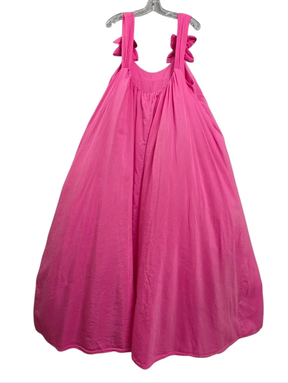 Farm Rio Hot Pink Resortwear Tassles Floral Straps Low Back Flowy Maxi Dress - Picture 5 of 16